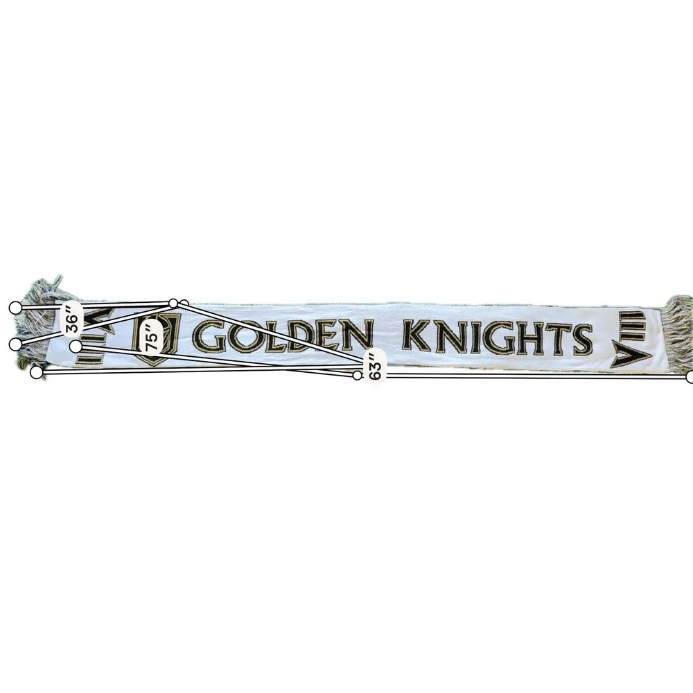 Vegas Golden Knights Scarf Unisex OS White Excellent NHL Hockey‎ Knit Fringe